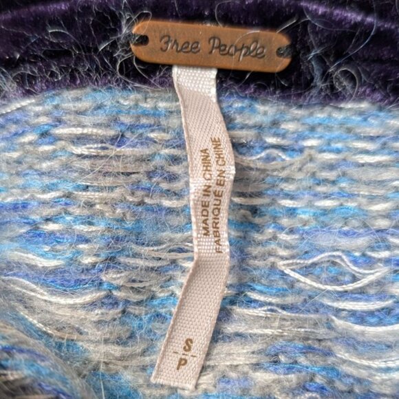 Free People Patchwork Turtleneck Sweater Womens Small Boho Striped Multicolor - Picture 3 of 6